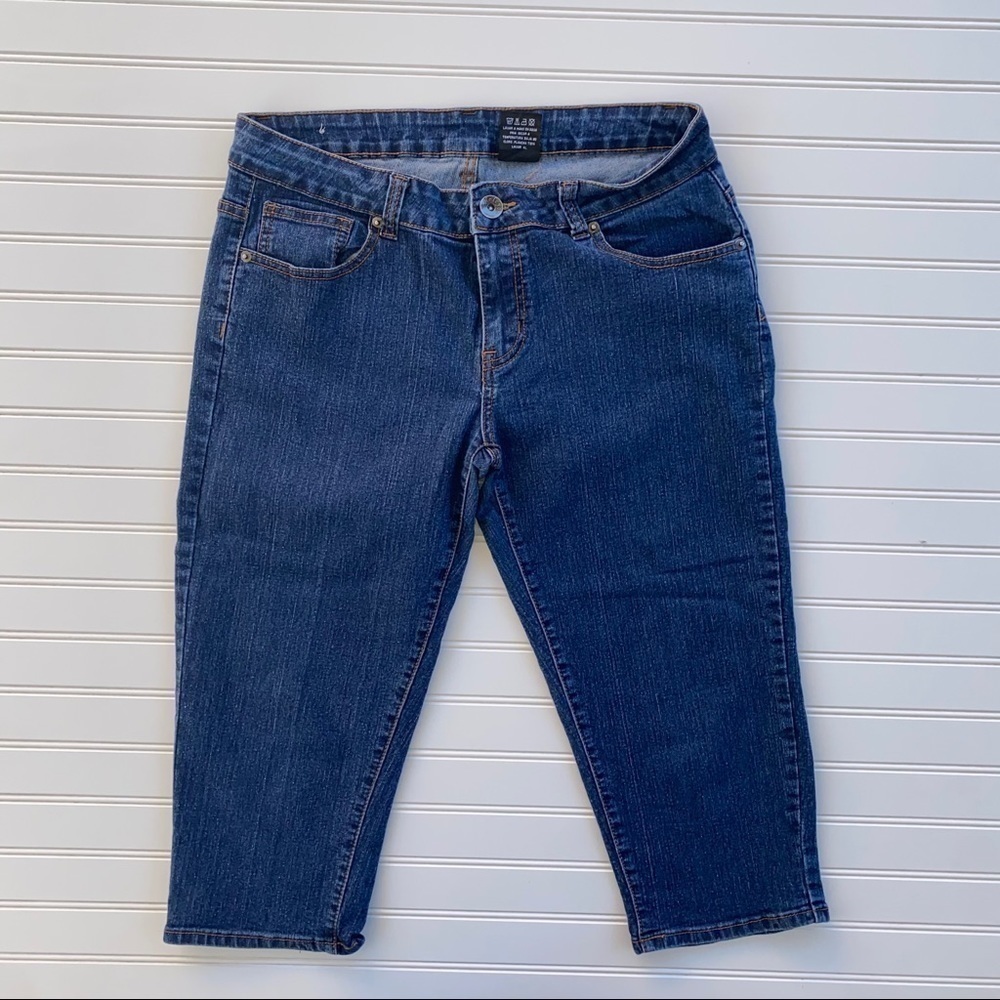 Halcyon Capri Jeans Size 11/12 Dark Wash Stretch Denim Cropped Pants